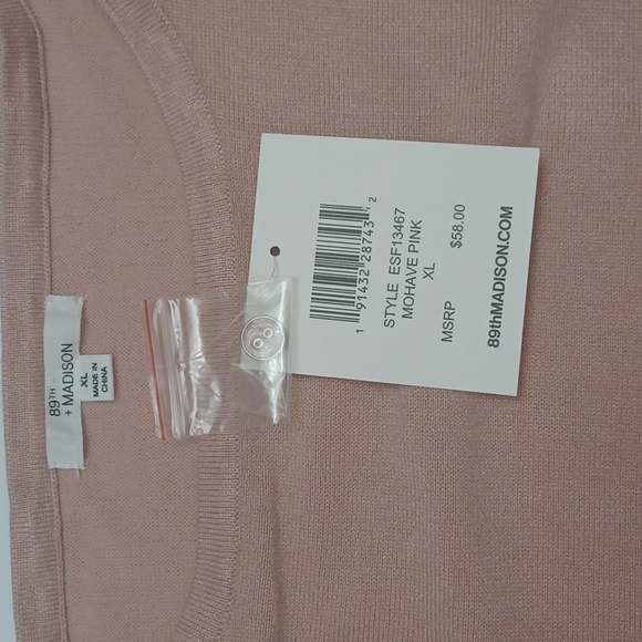 NWT 89th & Madison Mohave Pink Sweater with Button Detail Women's size XL - Picture 4 of 11